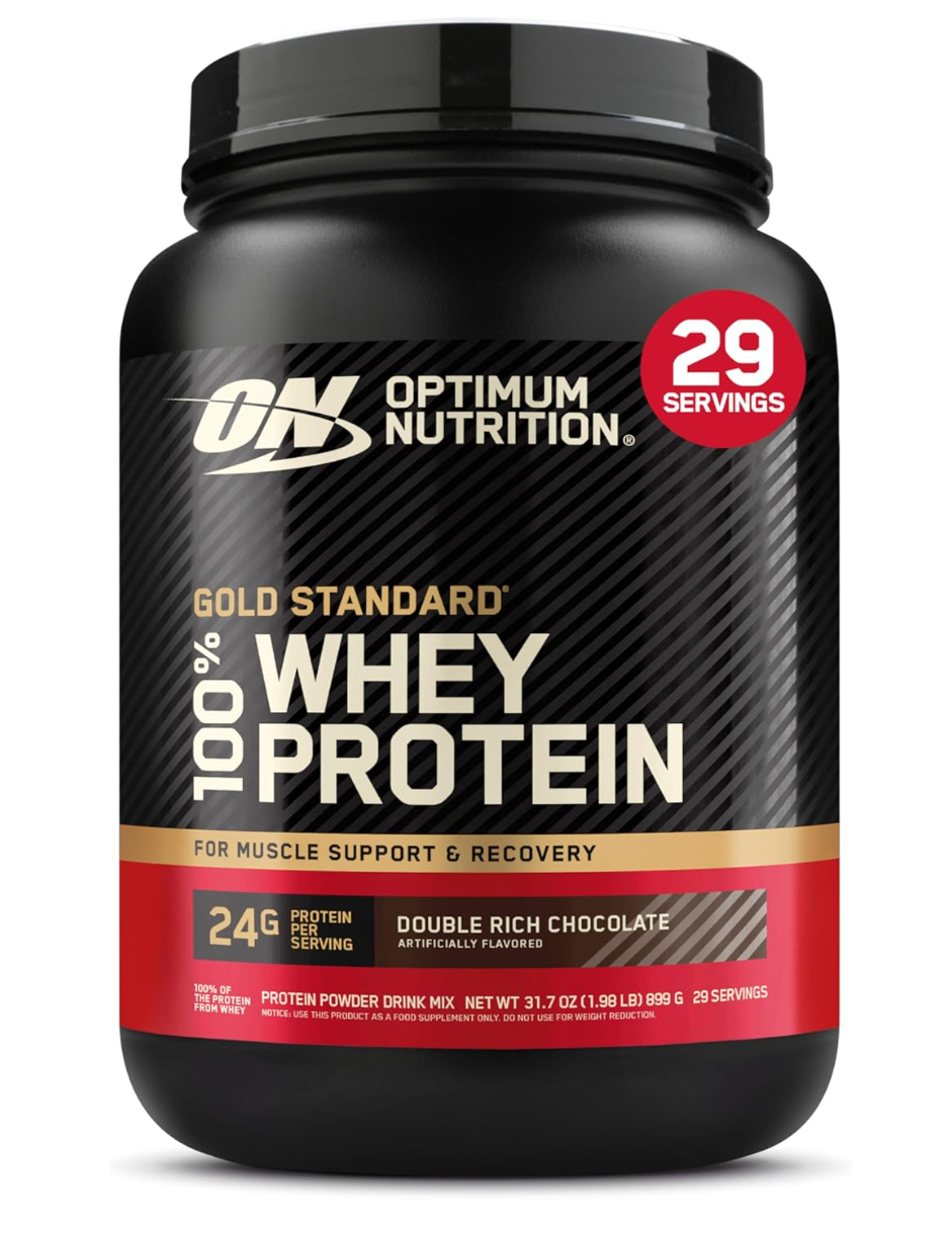 Optimum Nutrition Gold Standard 100% Whey Protein Powder, Double Rich Chocolate 1.98 Pound